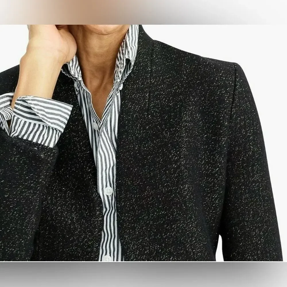 J. Crew Going Out Slim Fit Blazer in Black Tinsel Tweed Size 4